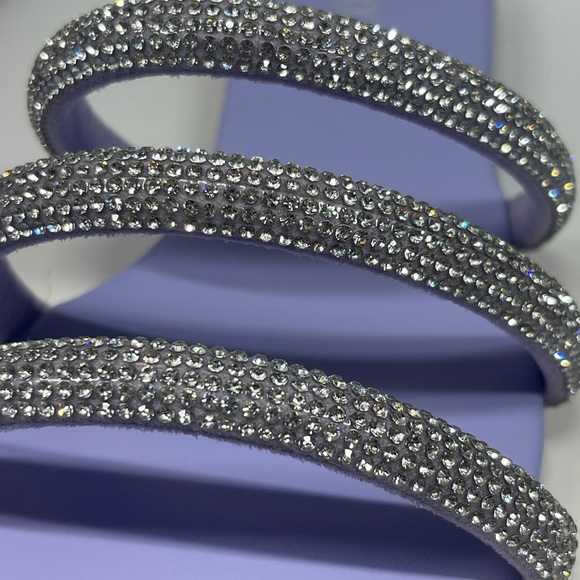 Strappy Rhinestone Lavender Purple Square Toe Women’s Sandals Size 9 New - Picture 6 of 13